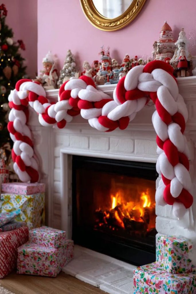 Candy cane striped cheerful holiday theme.