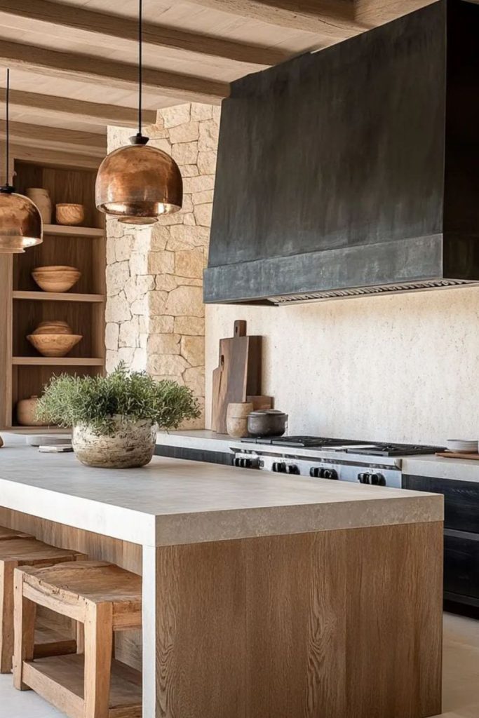 Clayroot horizon kitchen with warm clay