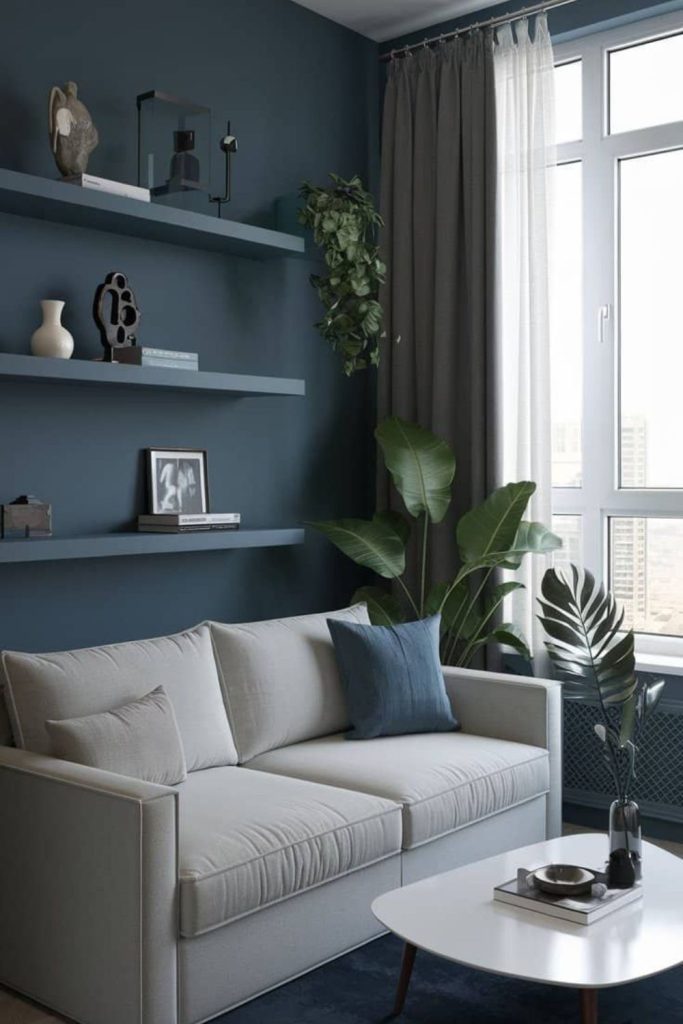 Soft gray airy compact living