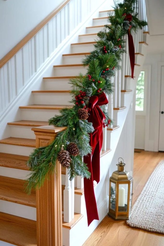 Crimson ribbon hallway with historic charm.