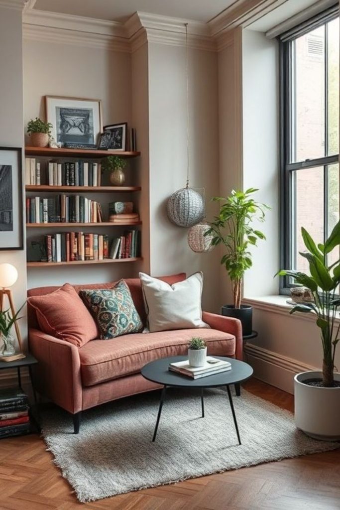 Shelves filled with eclectic curios