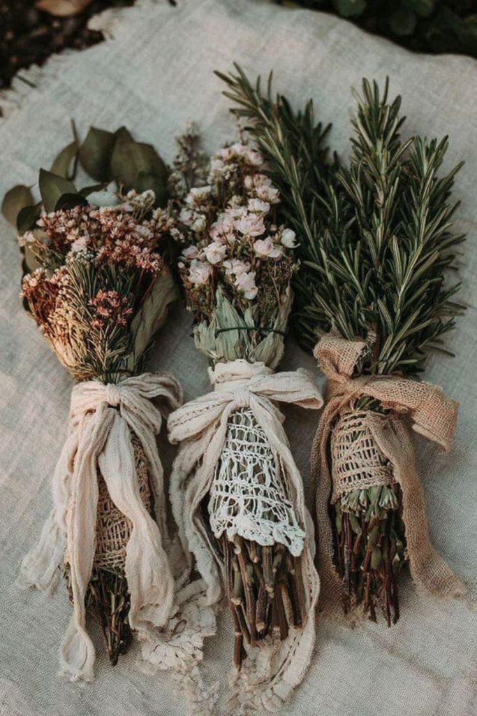 Bundles of dried herbs hanging