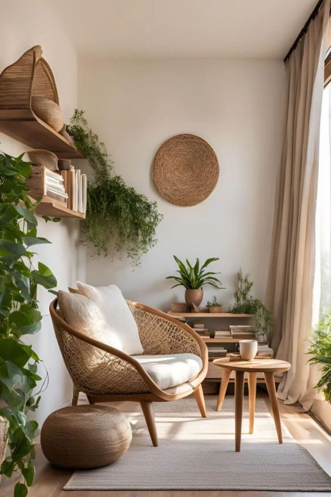 Natural driftwood hues small seating