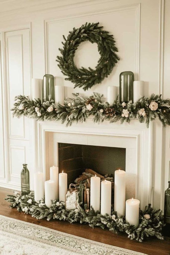 Ivory and evergreen minimal elegant decor.