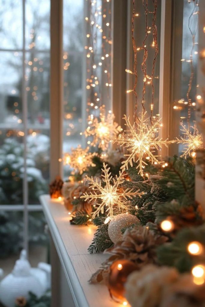 Soft fairy light winter dream ambiance.