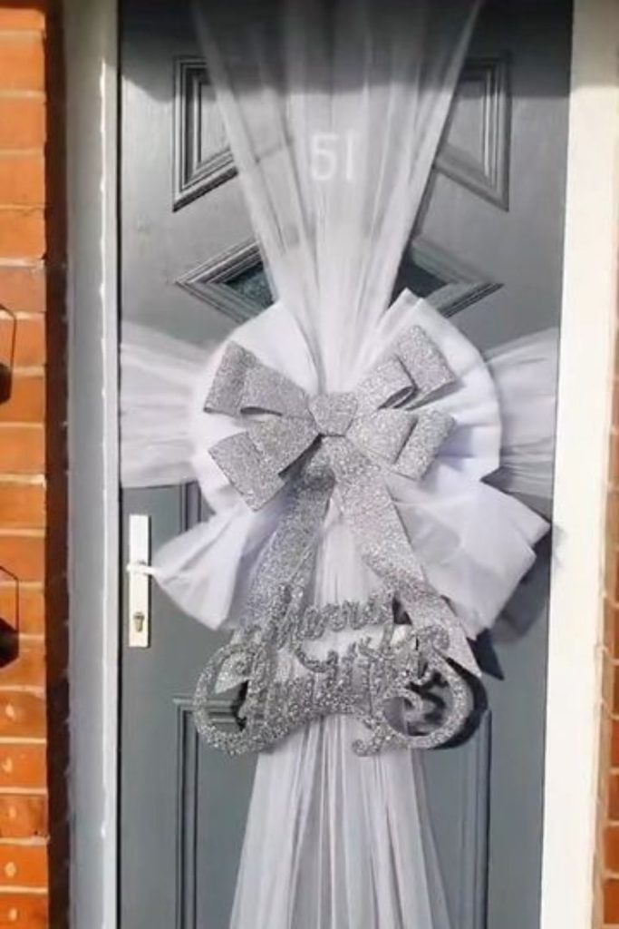 Frost tulle light airy winter wreath