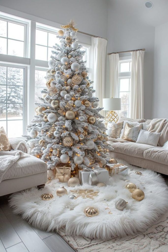 Silver and white frosted winter elegance.