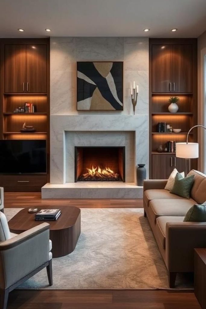 Gilded luxury golden fireplace room.