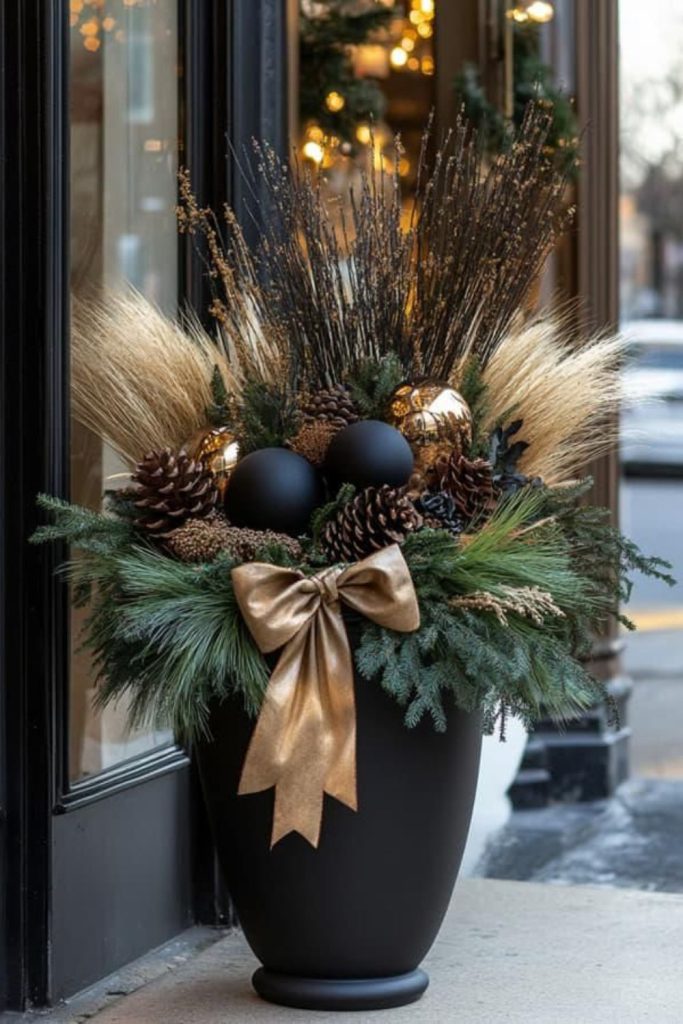 Gold ribbon fir porch flourish