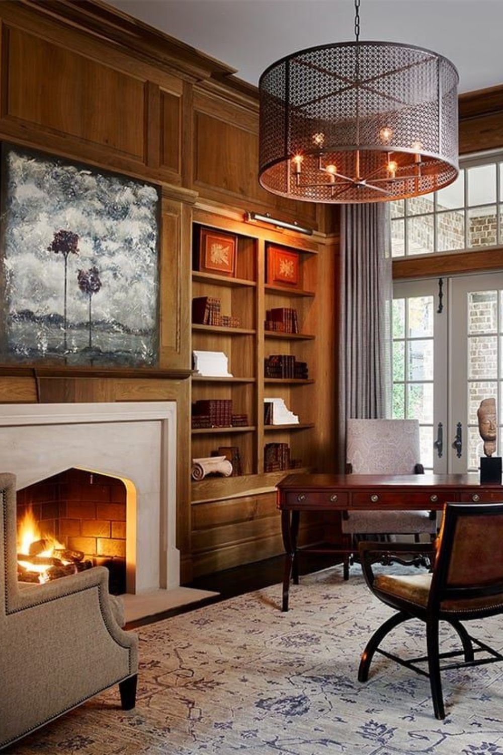 Hearth ember warm reading desk