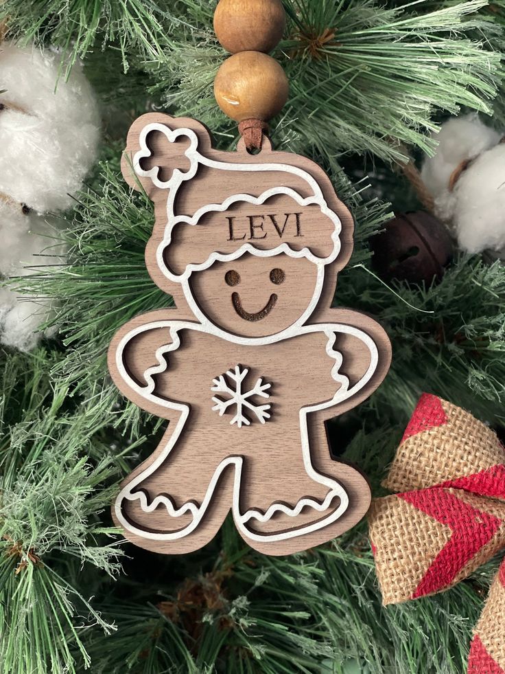 Gingerbread-style wooden festive slab
