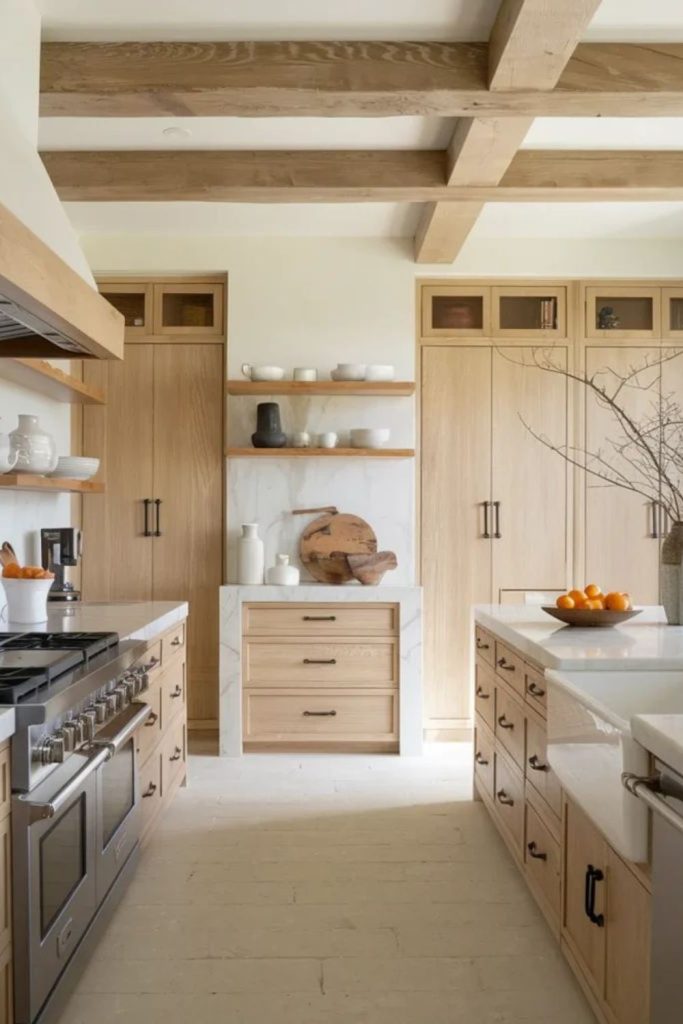 Hearthgrain kitchen with glowing warm tones
