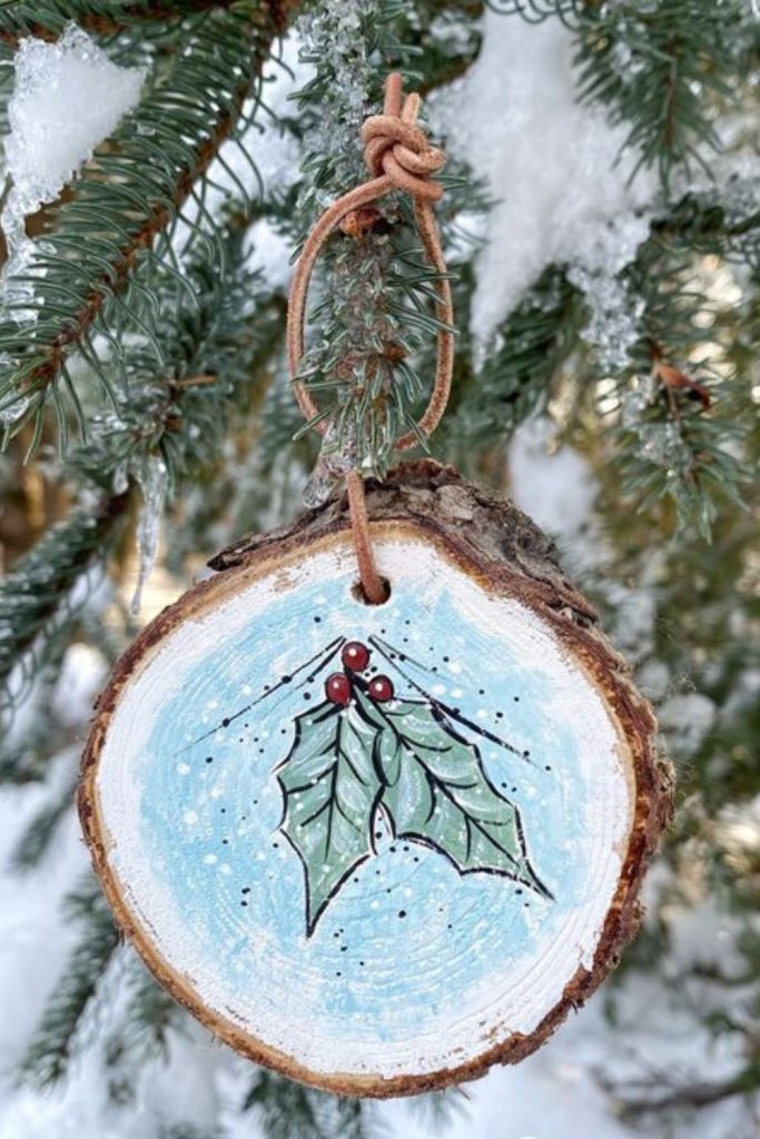 Wooden cottage slice with holiday warmth