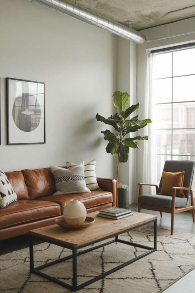 Minimal industrial furniture suits tiny spaces.