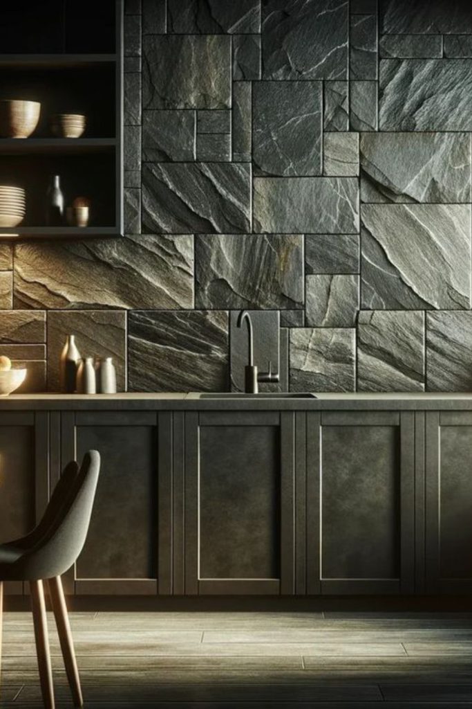 Irregular slate tiles rugged modern elegance