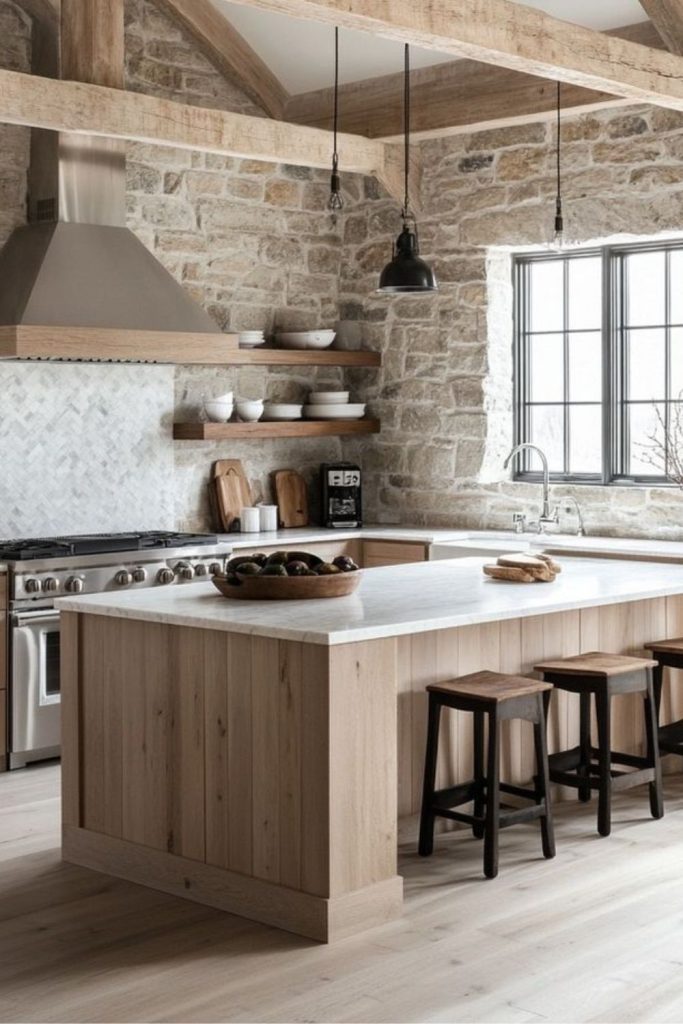 Linenstone quiet kitchen with natural texture
