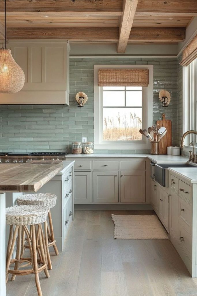 Meadowshore pale kitchen with airy blues