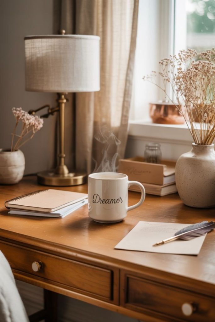 Milkpaint cottage style work corner