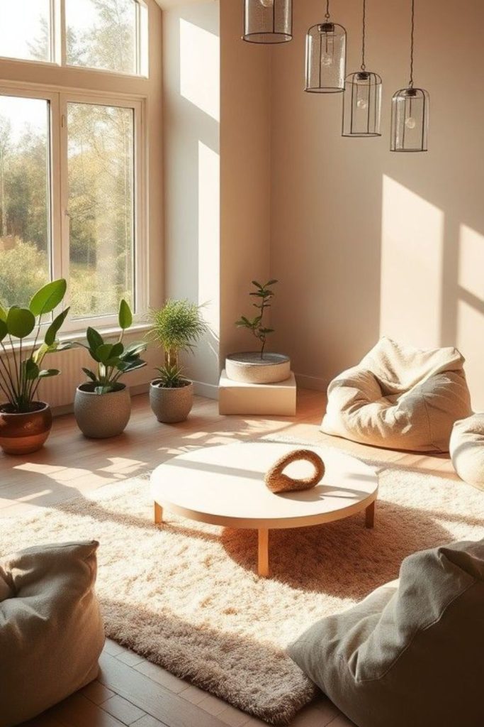 Minimalist arrangement maximizes compact living efficiency.