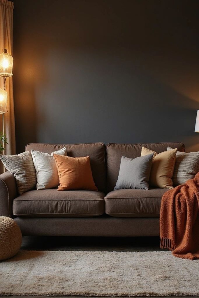 Mocha brown high contrast modern interior.