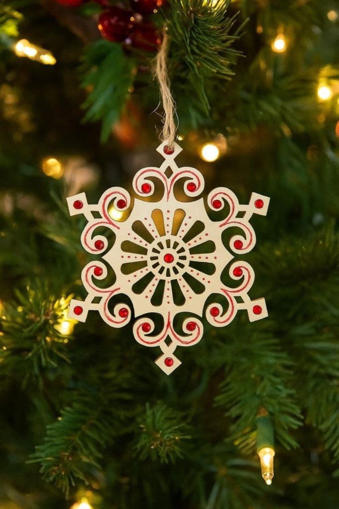 Snowflake wheel carved with intricate detail