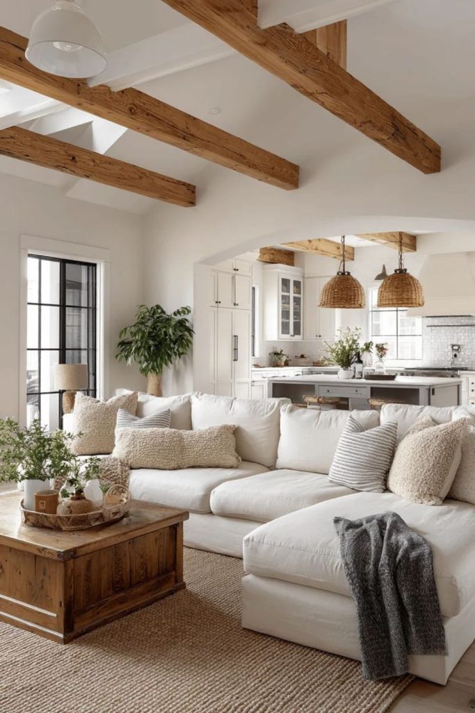 Rustic oak beams cozy lounge