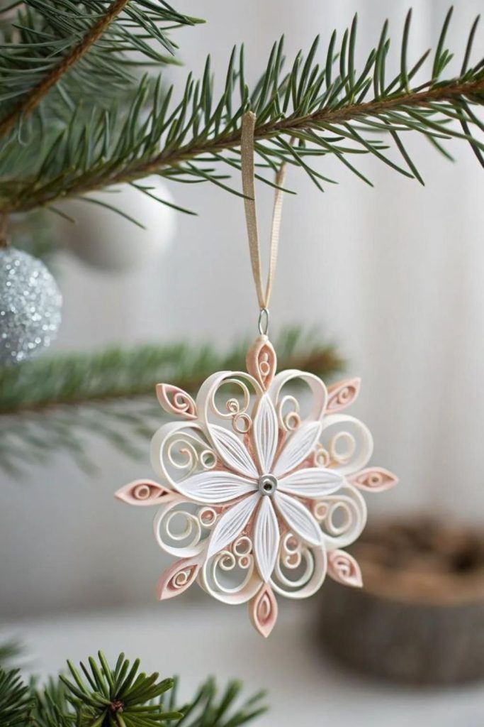 Spiraled paper quilled star ornaments