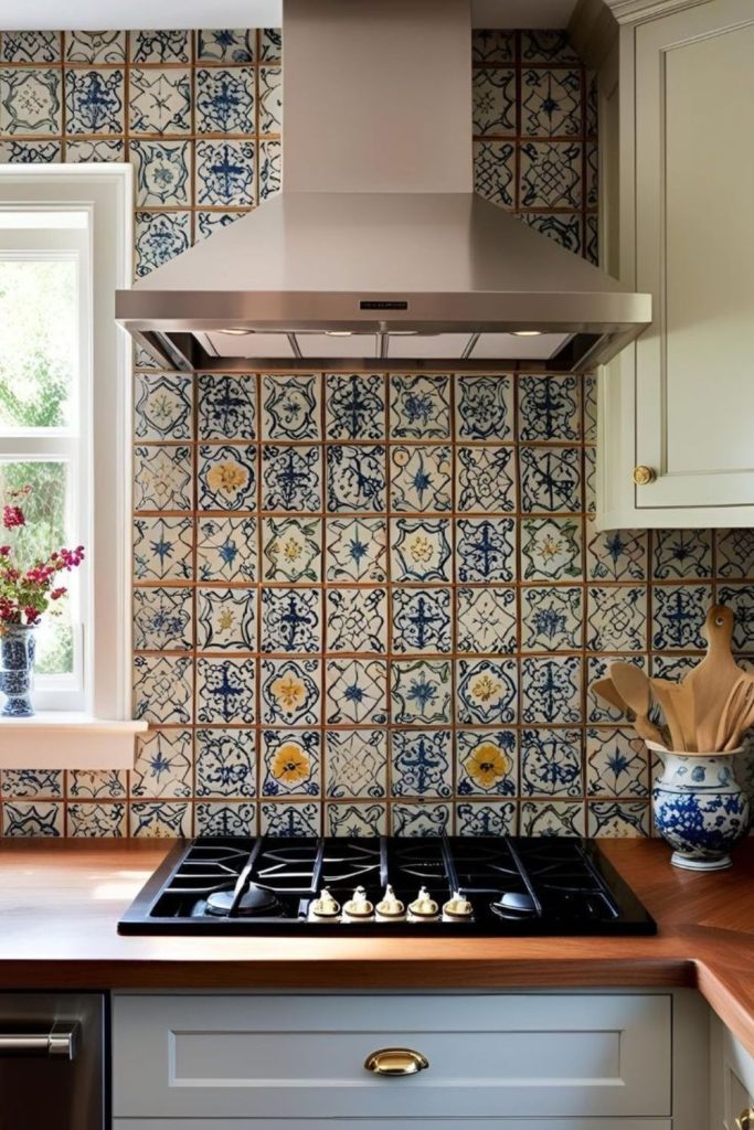 Colorful Moroccan tiles with intricate patterns