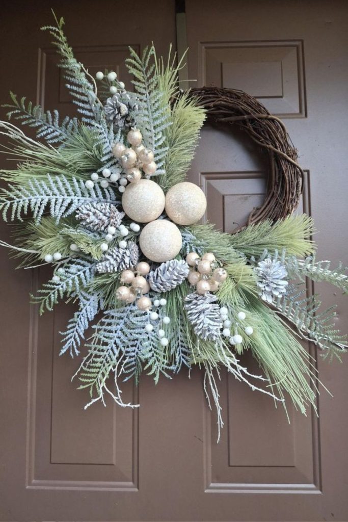 Pine needle feather soft woodland wreath