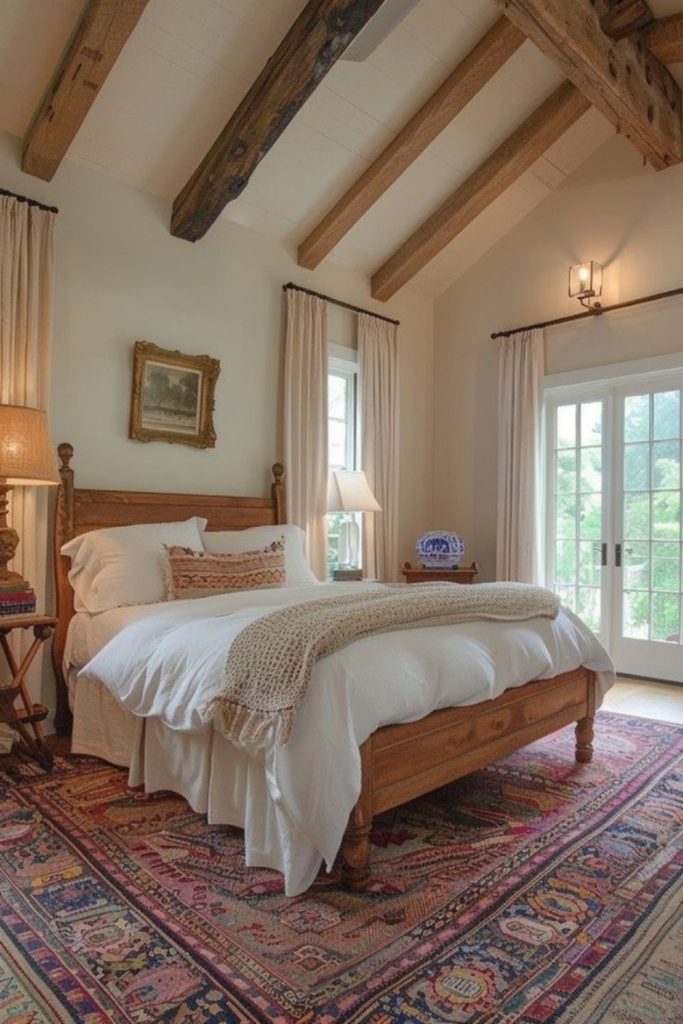 Prairie breeze bedroom with airy tones.