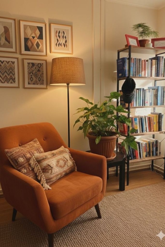 Geometric patterns vintage seating charm