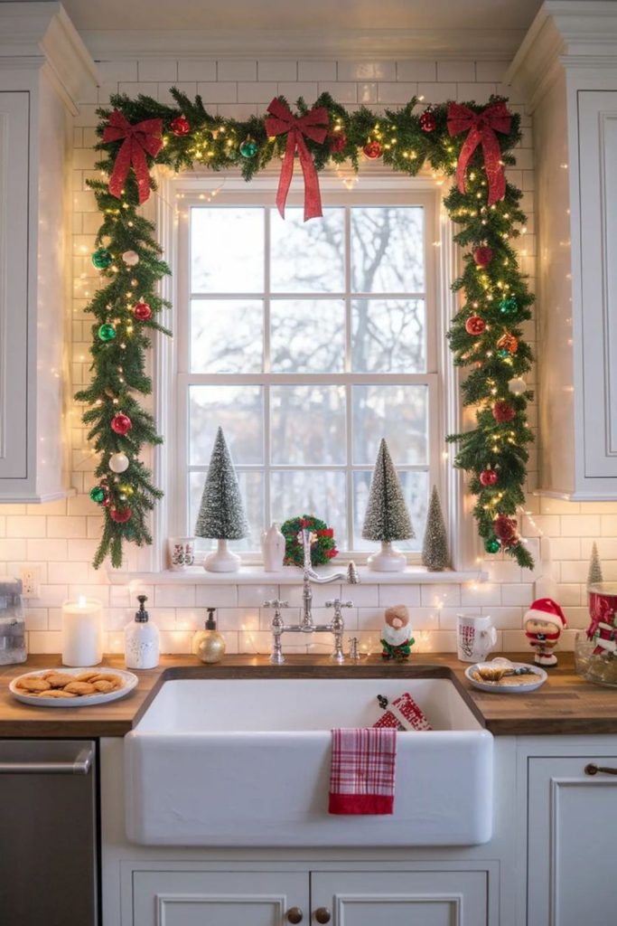 Hanging stars with multicolored ribbons