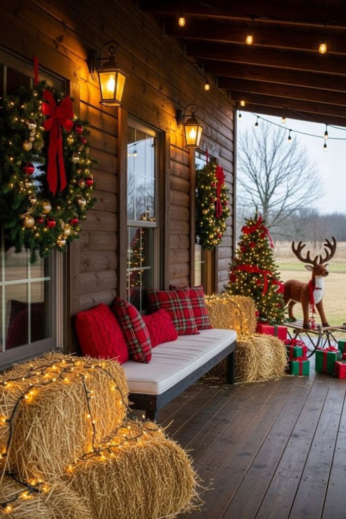 Burlap and pine rustic barn holiday.