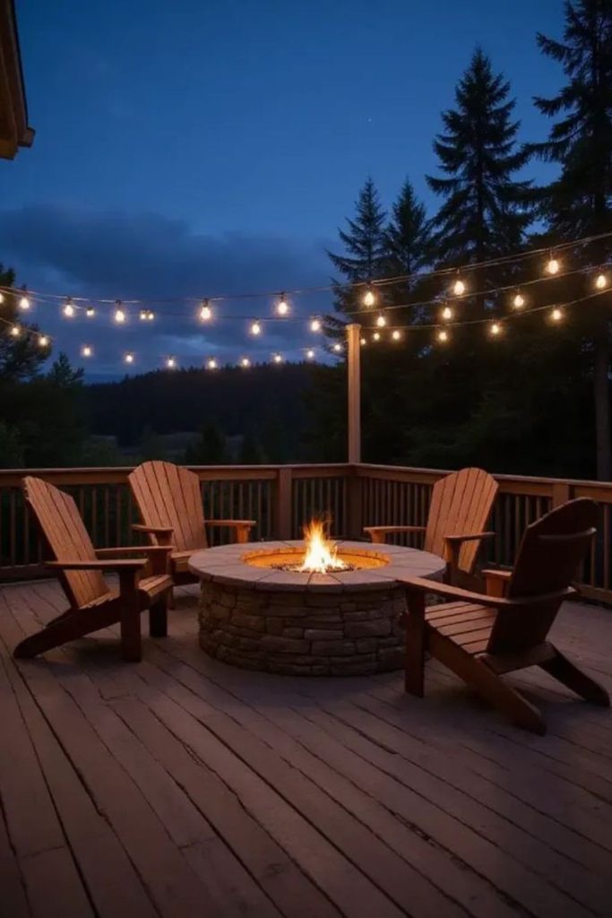 Nautical backyard fire pit design