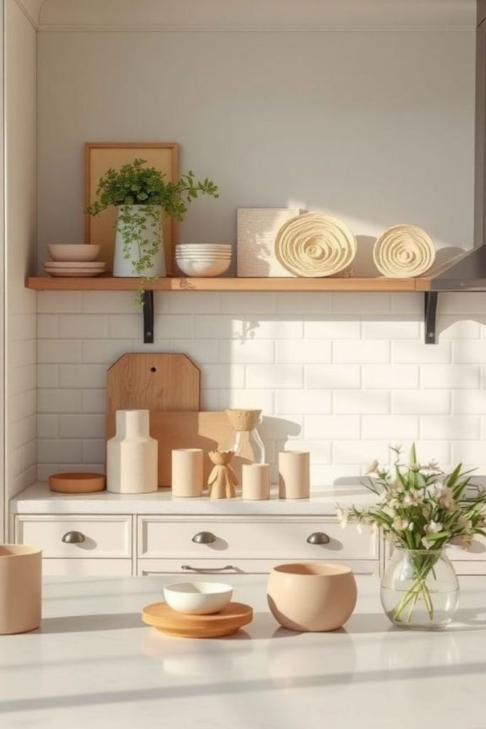 Sandstone kitchen calm earthy tones.