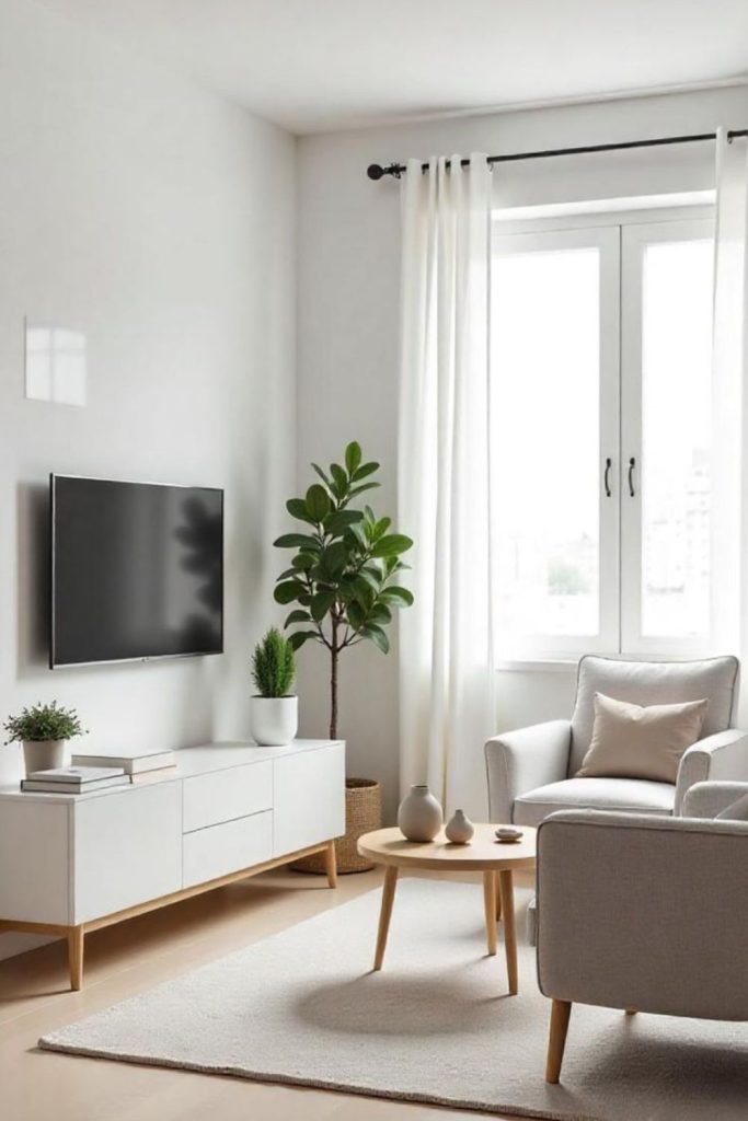 Minimalist Scandinavian design enhances tiny spaces.