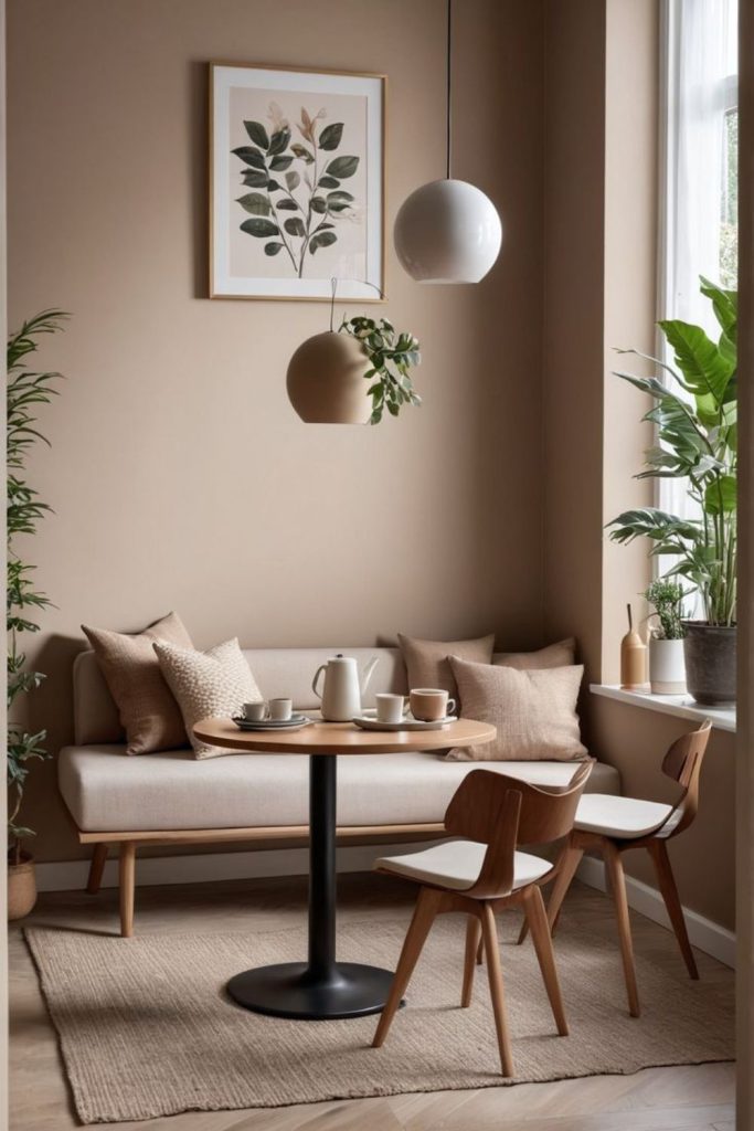 Pastel-toned small serene living space