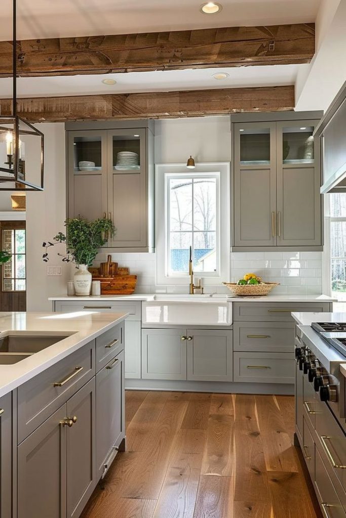 Silvergrain minimalist modern farmhouse kitchen.
