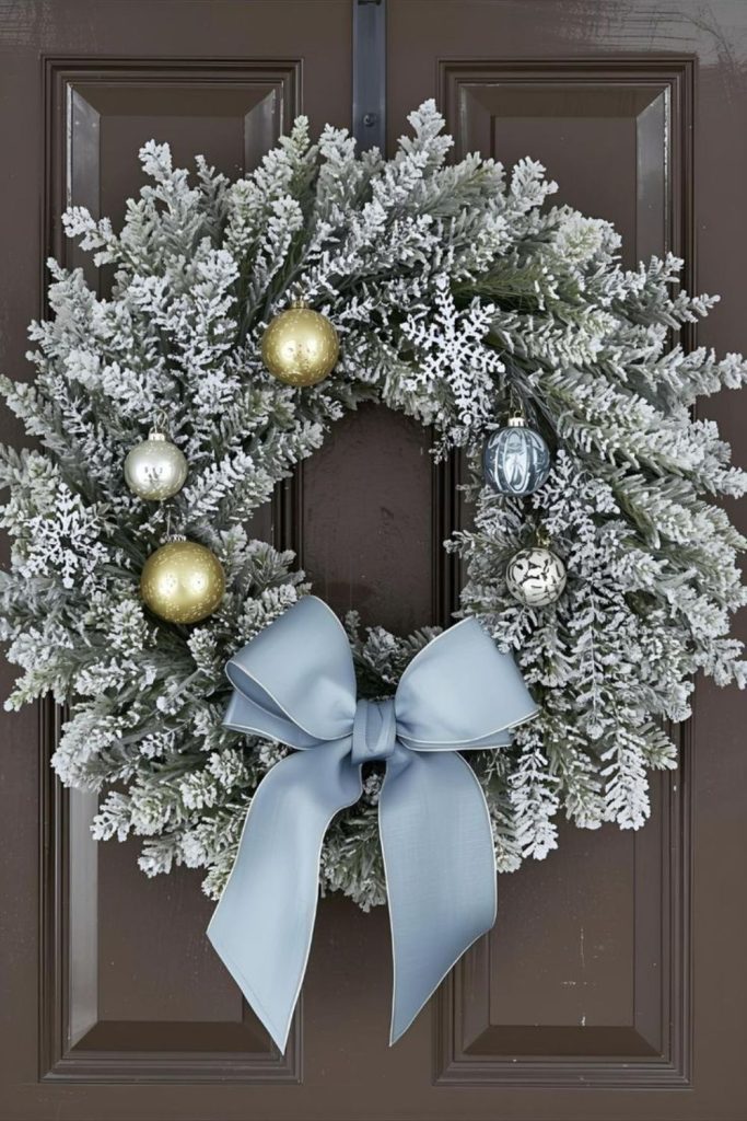 Brass snowflake elegant winter door centerpiece