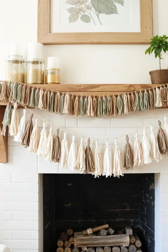 Handmade tassel curtain holiday accents