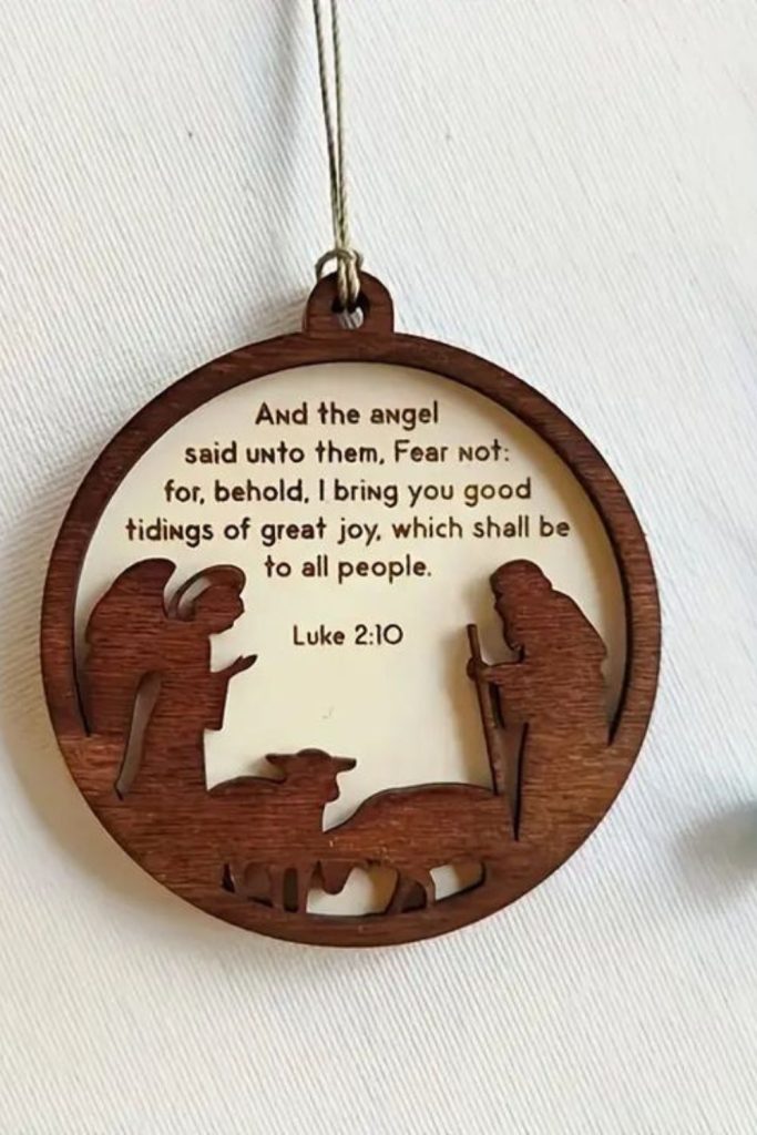 Nativity silhouette carved from wood