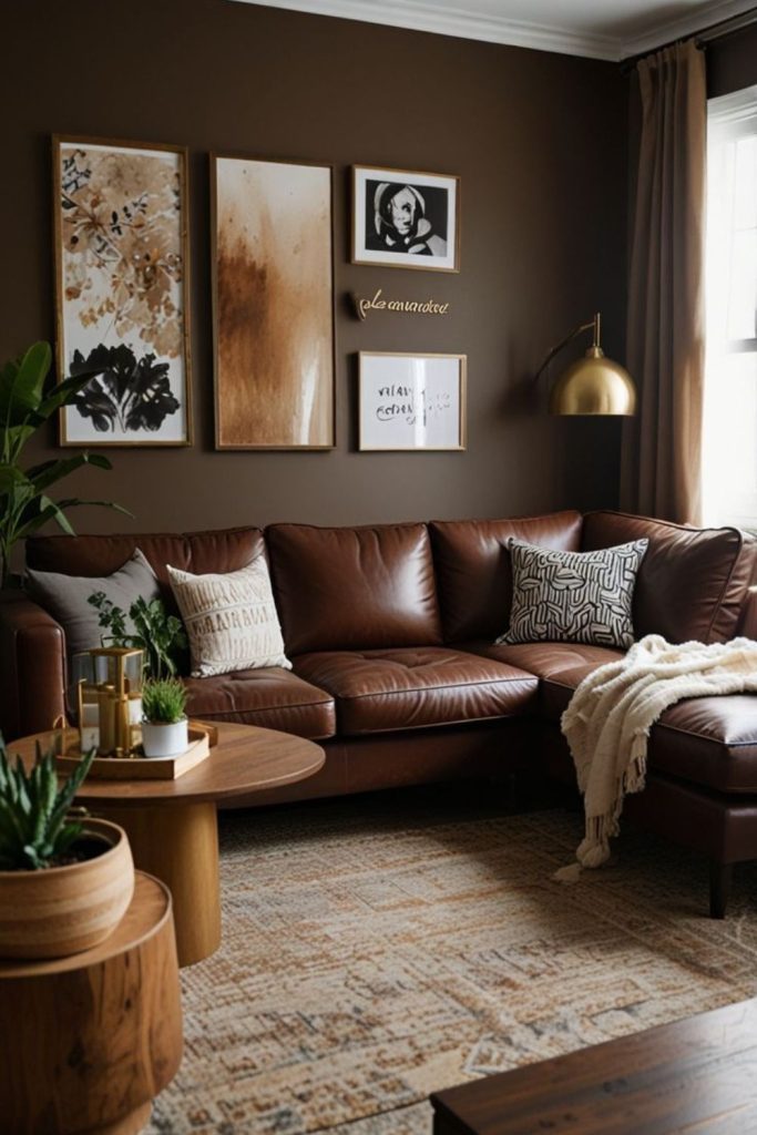 Truffle brown serene peaceful modern studio.