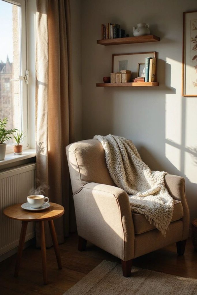 Earthy compact small lounge