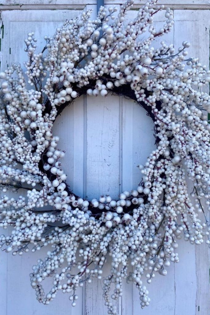 White berry silver greenery winter crown