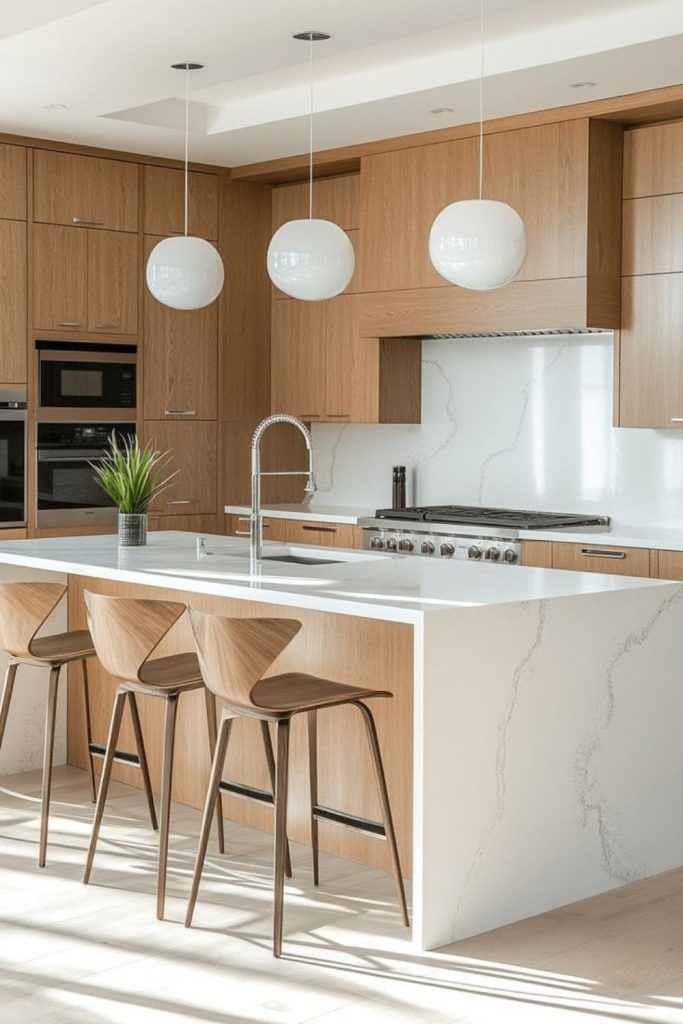 White oak modern farmhouse interior.