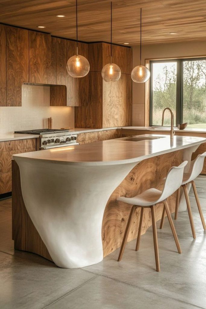 Willow arc kitchen with gentle curves