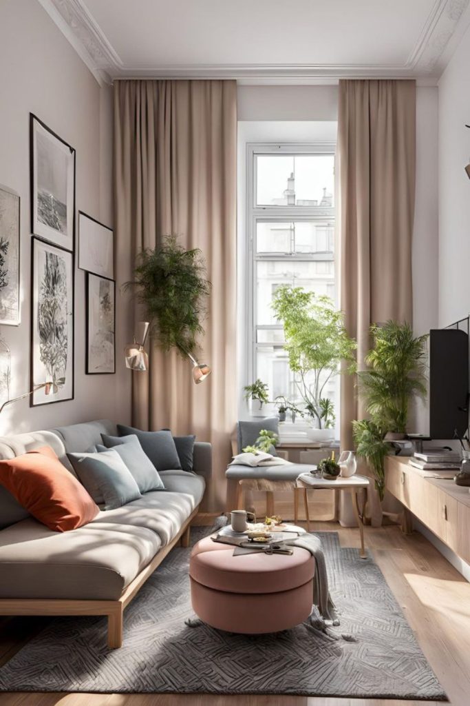 Natural light illuminates small cozy corner.