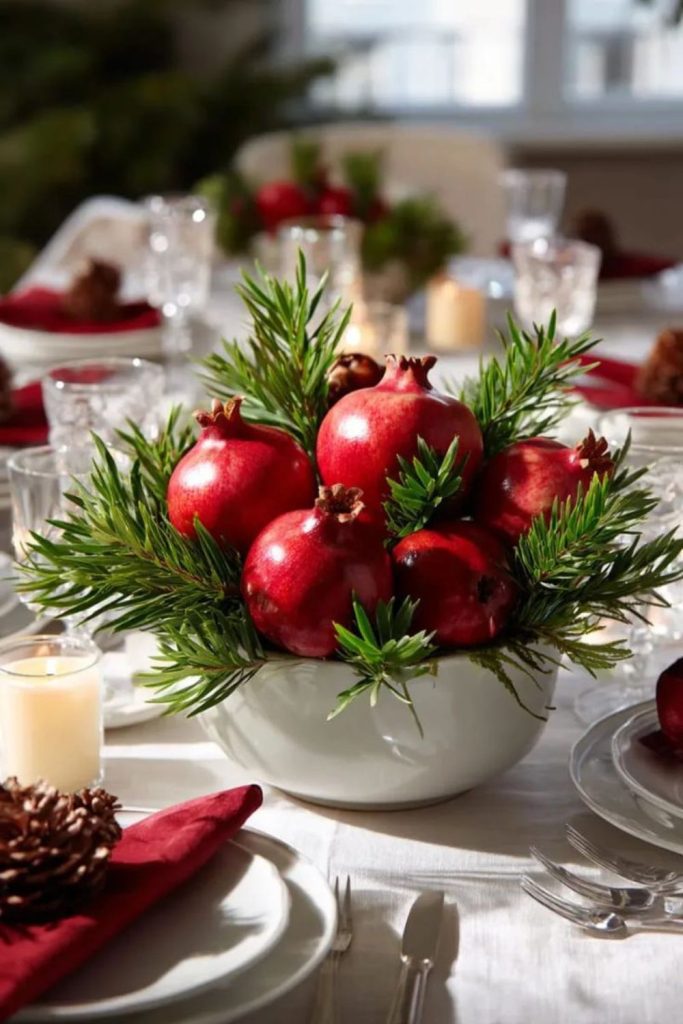 Orchard harvest fruit holiday display.