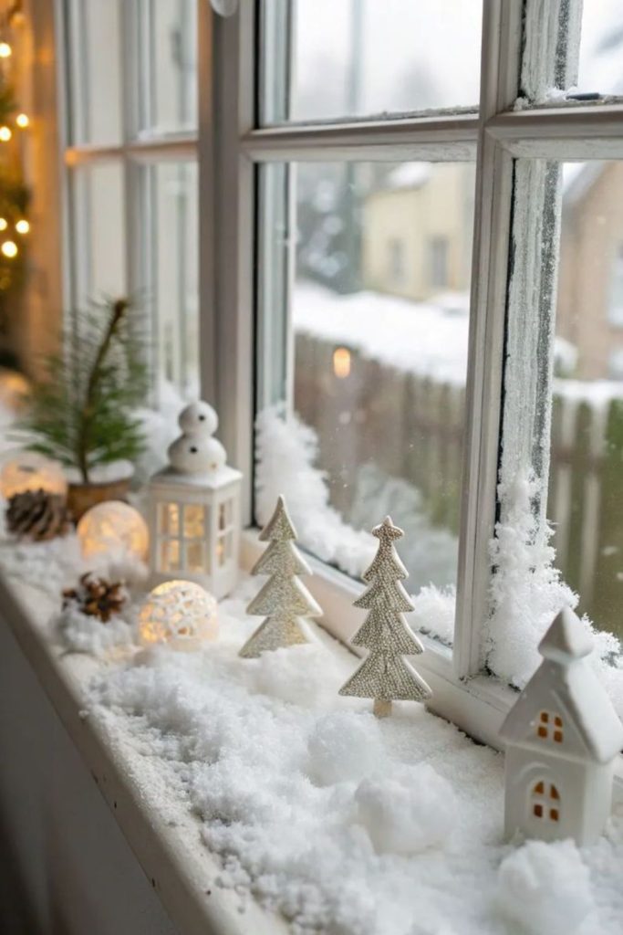 Cozy corner winter garland lights.