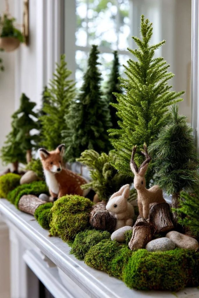 Mini winter forest decorative shelves.